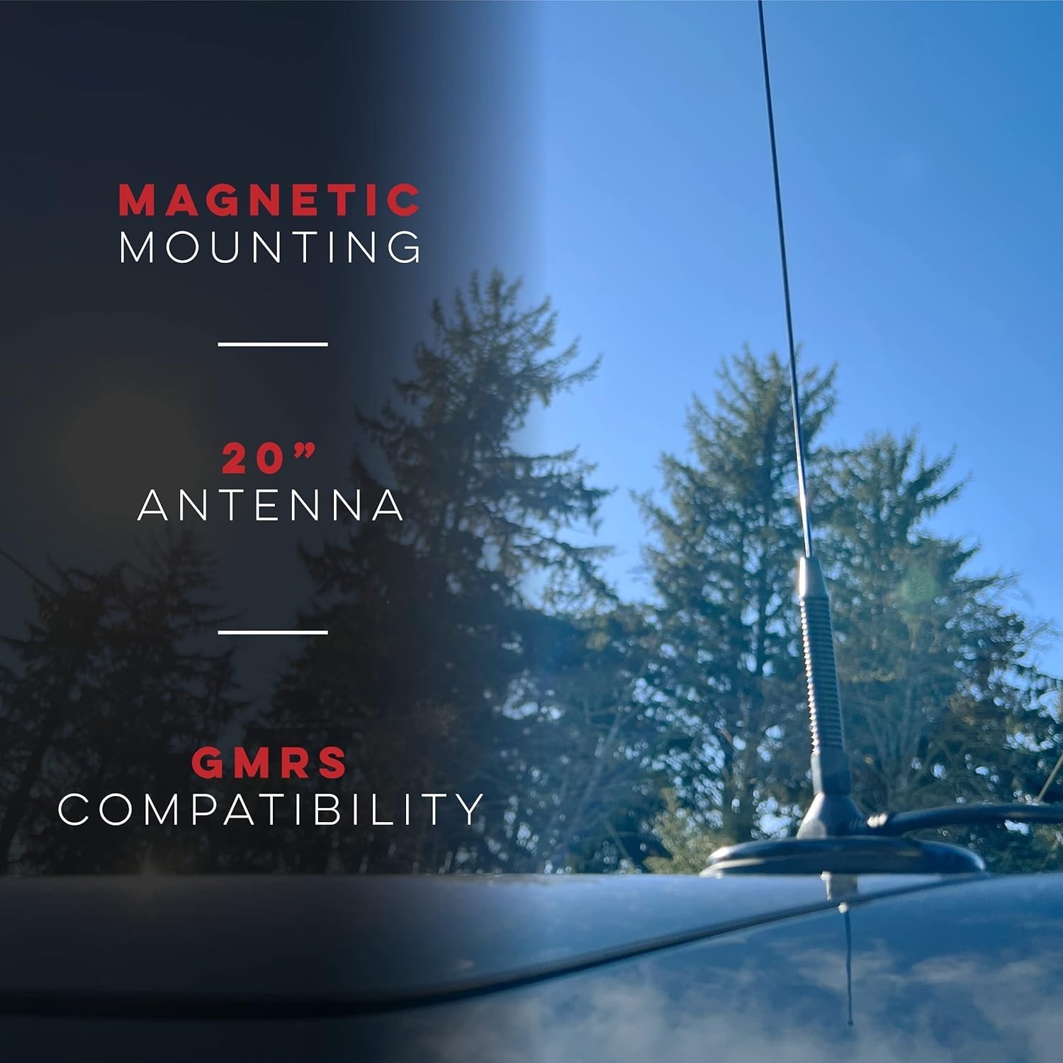 Nagoya UT-72G 19-Inch Magnetic Mount GMRS Antenna w/ PL-259 & SMA Adapters, 462M