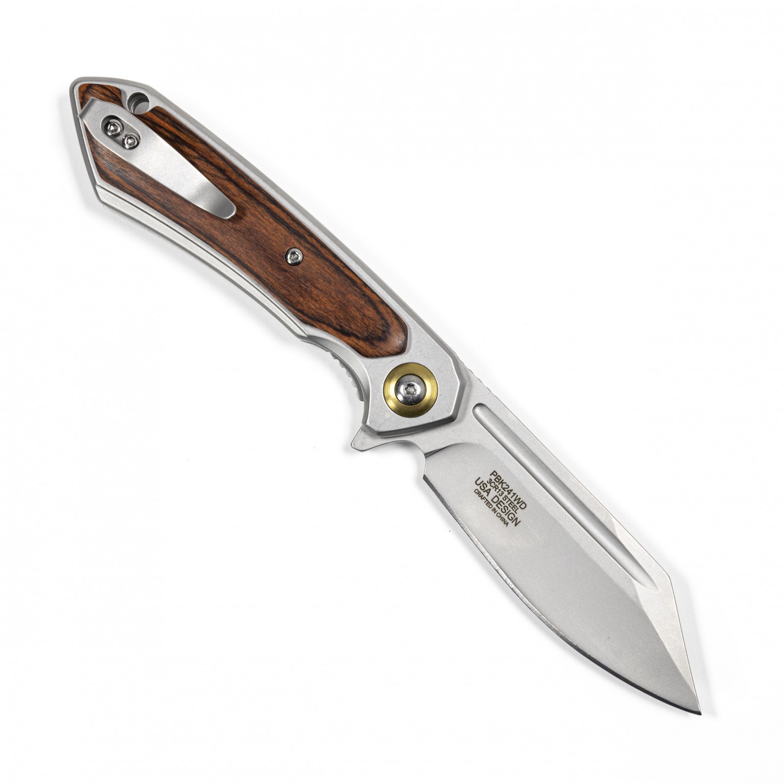 ASR Tactical Drop Point Blade Thumb Assist Pocket Knife Stainless Steel – Chrome