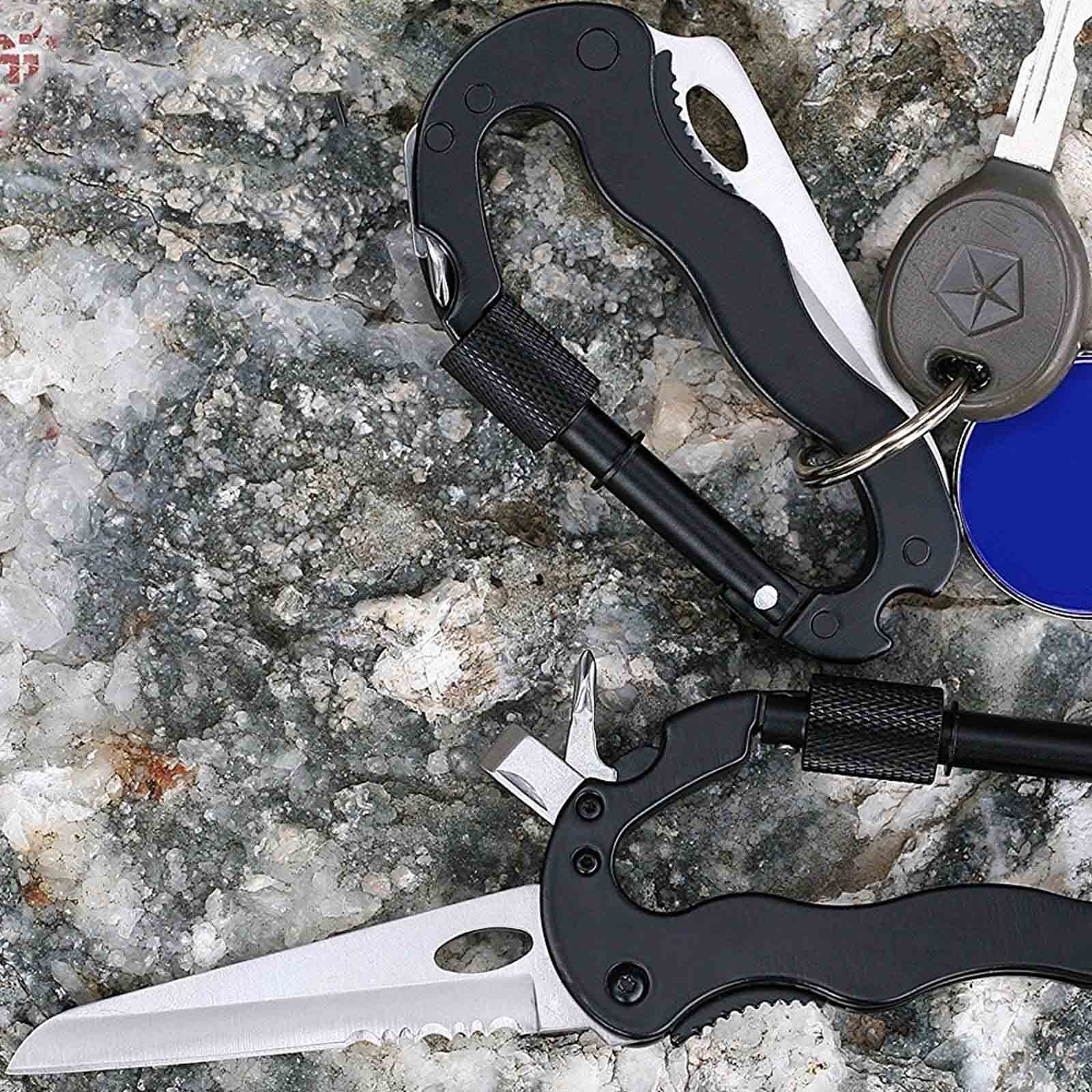 Outdoor Adventure Multitool –Carabiner Clip Keychain Tool for outdoor enthusiast