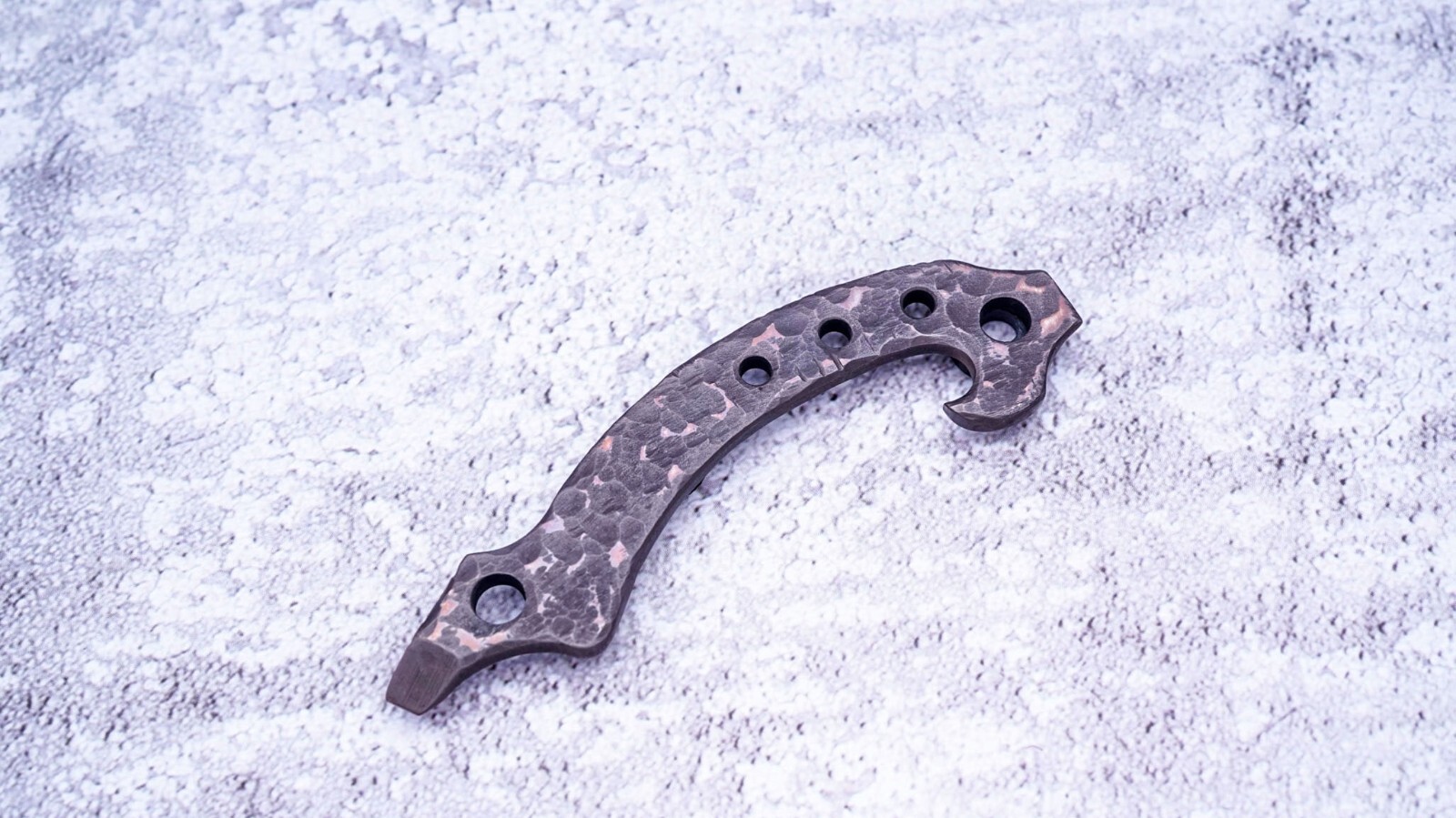 Tuffknives Laffer Curve Keychain-Bottle Opener-Pry Bar, Patterned/Brnz Ano Ti