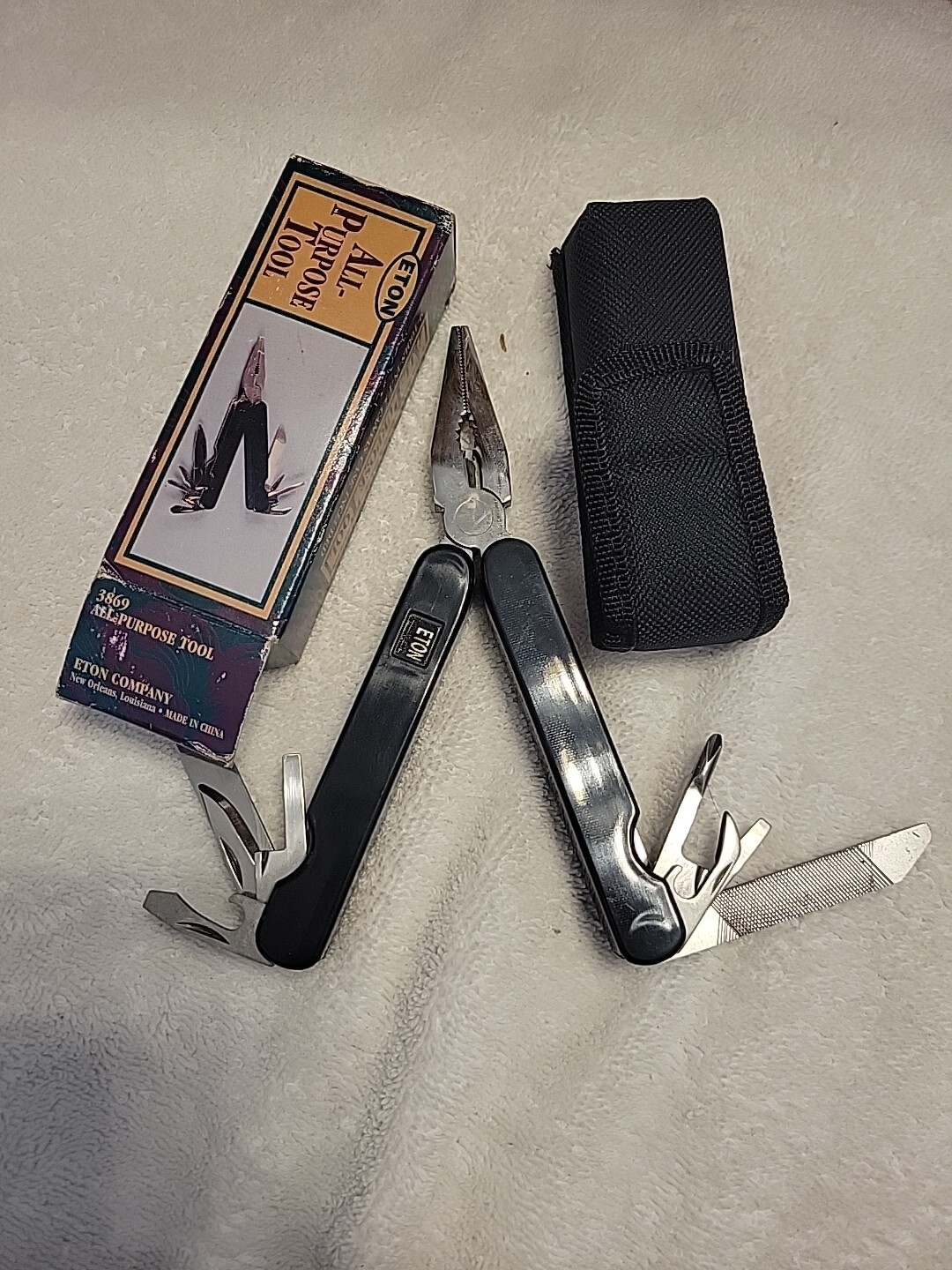 Eton All Purpose Multi Tool New In Box With Pouch Vintage 9 Tools In One