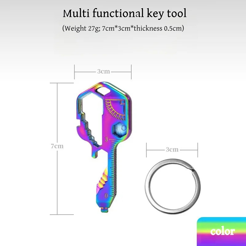 24 in 1 Multifunction Key Tool Combination Stainless Steel Pendant Mini Portable