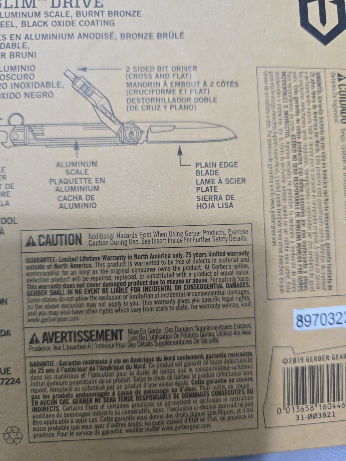 Gerber Armbar Slim Drive Multi-Tool Brand New In Package BRONZE