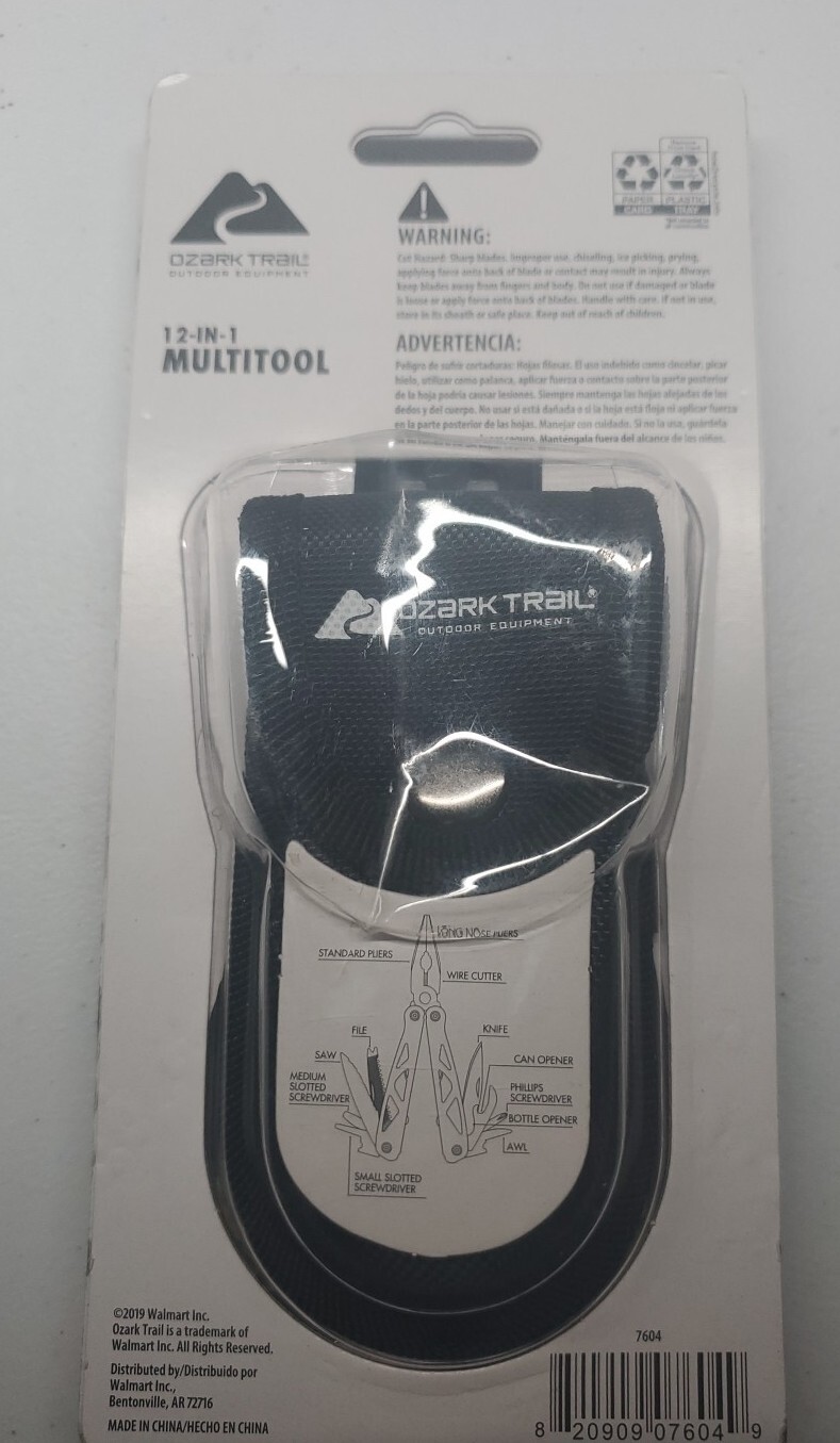 OZARK TRAIL 12-IN-1 Camo MULTITOOL Includes Bonus Sheath Camping Auto Survival