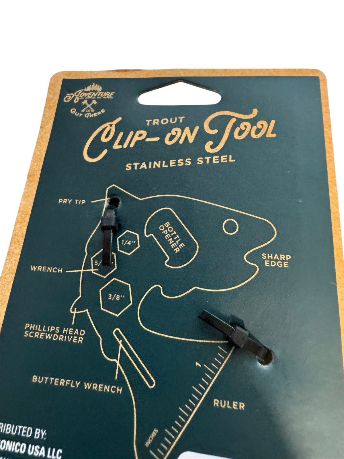 Fish Clip-On Tool with Carabiner (Bottle Opener, Screw Driver) Fathers Day Gift