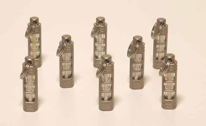 Titanium luminous Tube Pendants Paracord Beads Key Ring Necklace Pendants