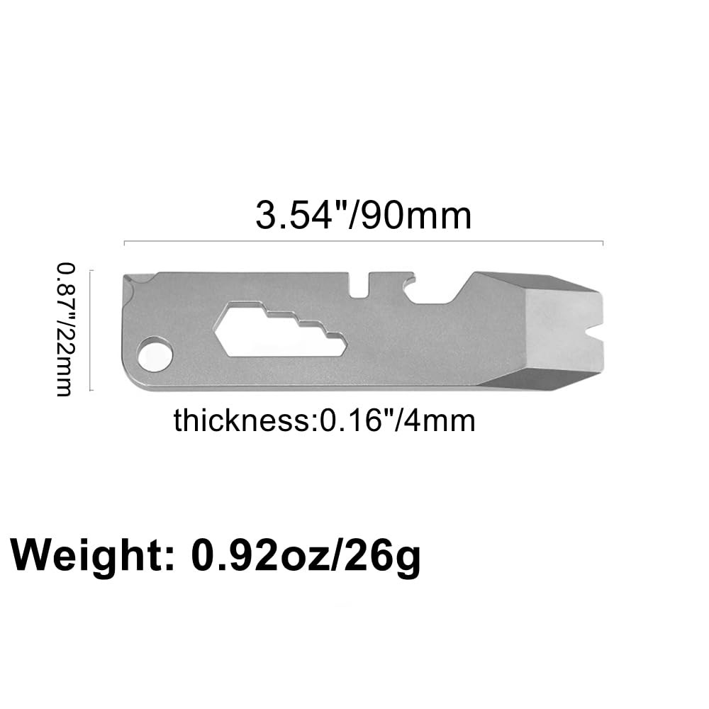 Titanium Mini Pry Bar Keychain with Bottle Opener Portable Outdoor Multi Tool