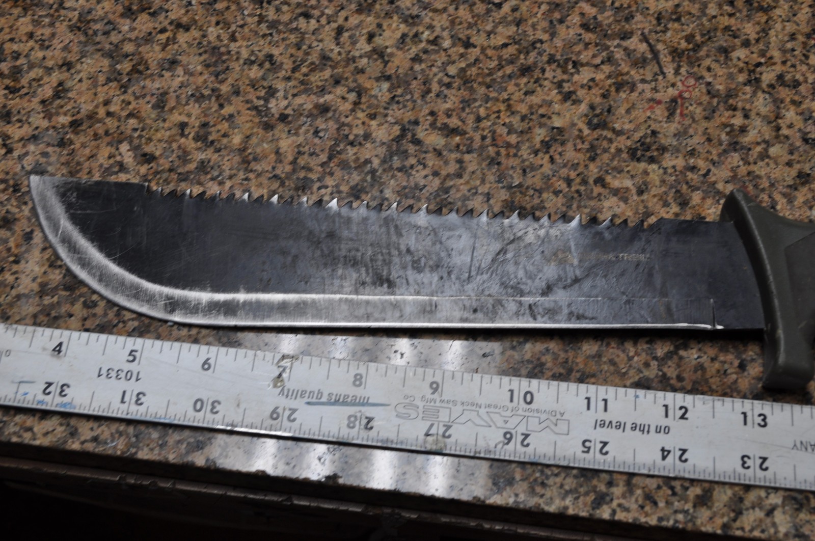 Ozark Trail 10” Machete With Saw Teeth NO SHEATH, Used, see pictures for info