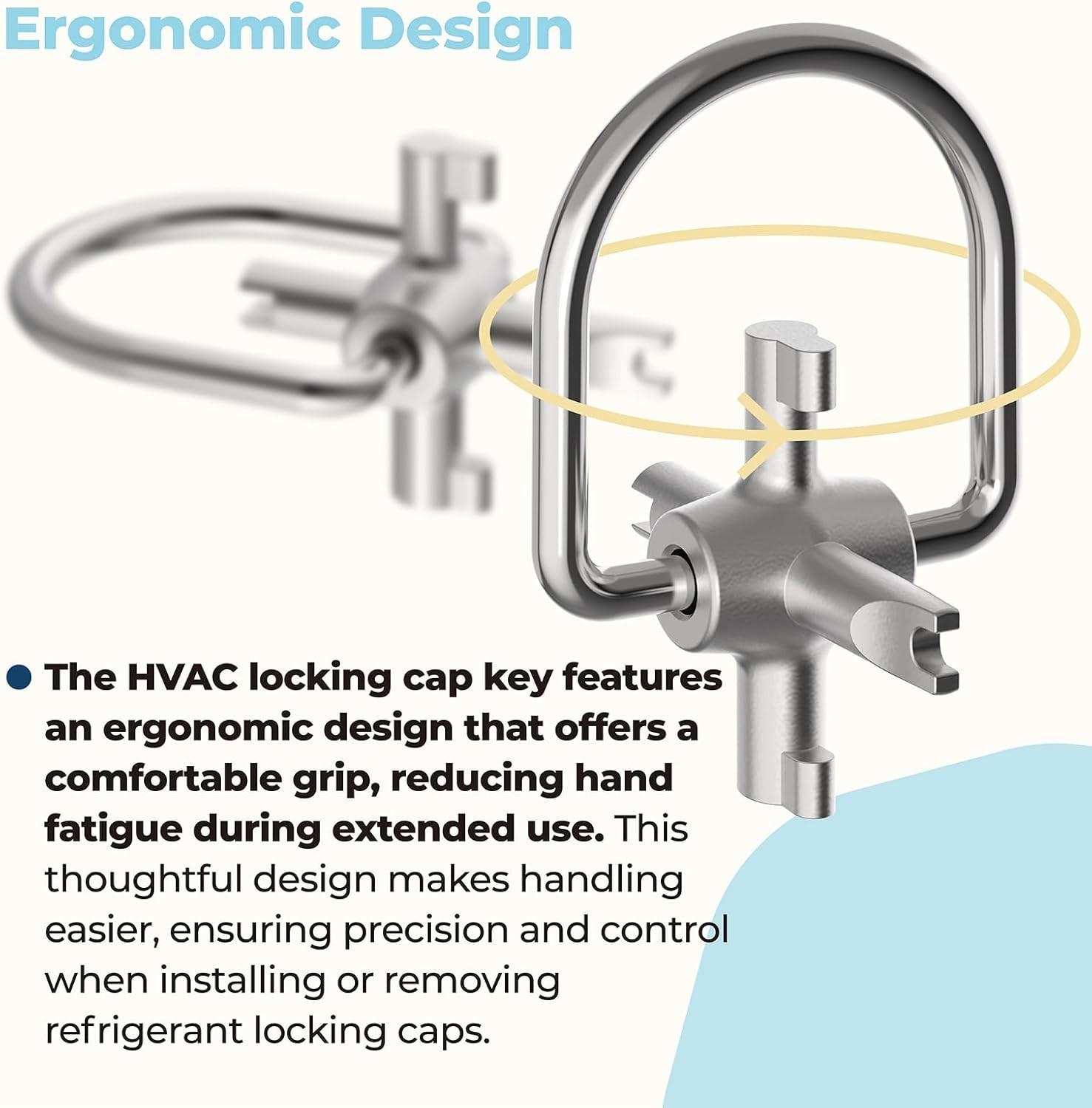 HVAC 4-in-1 Locking Cap Key for R22 & 410A Refrigerants