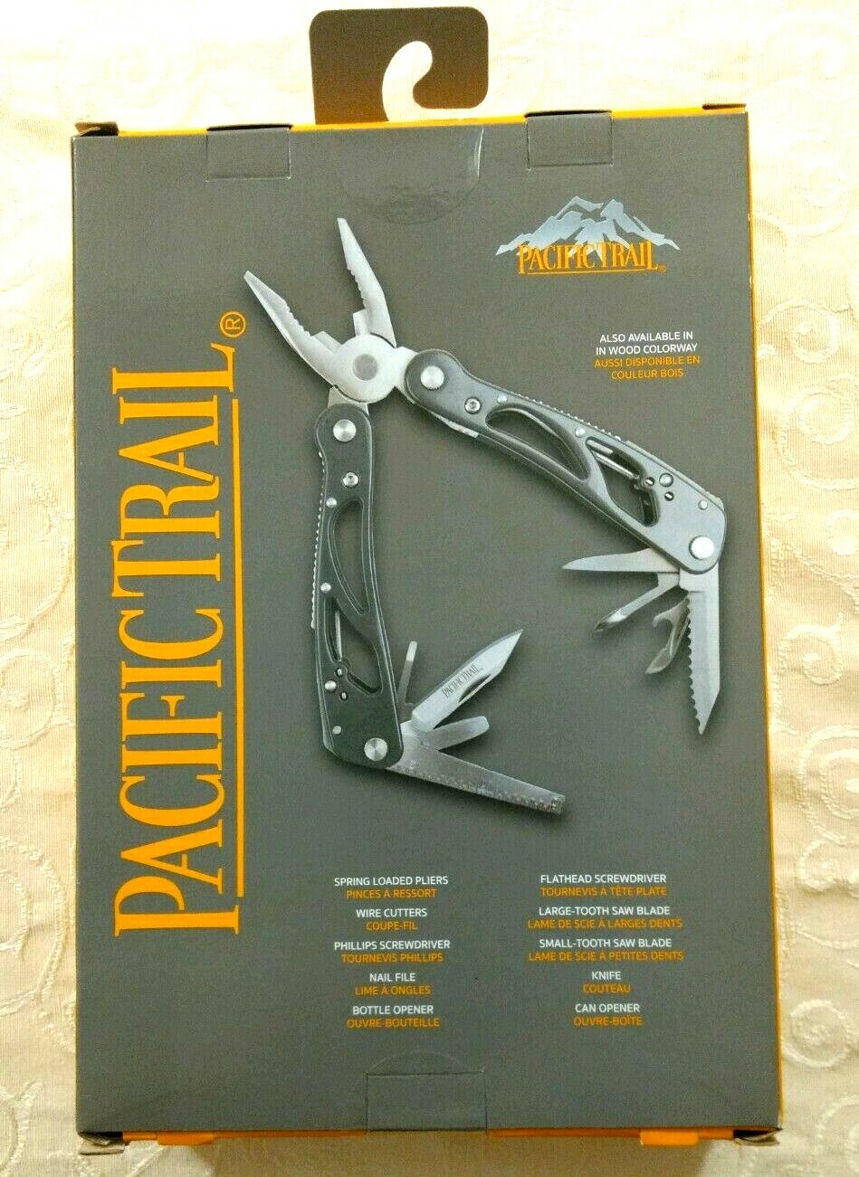 NIB Pacific Trail Large Multi Tool Plier Camping Hiking Travel Adventure Set