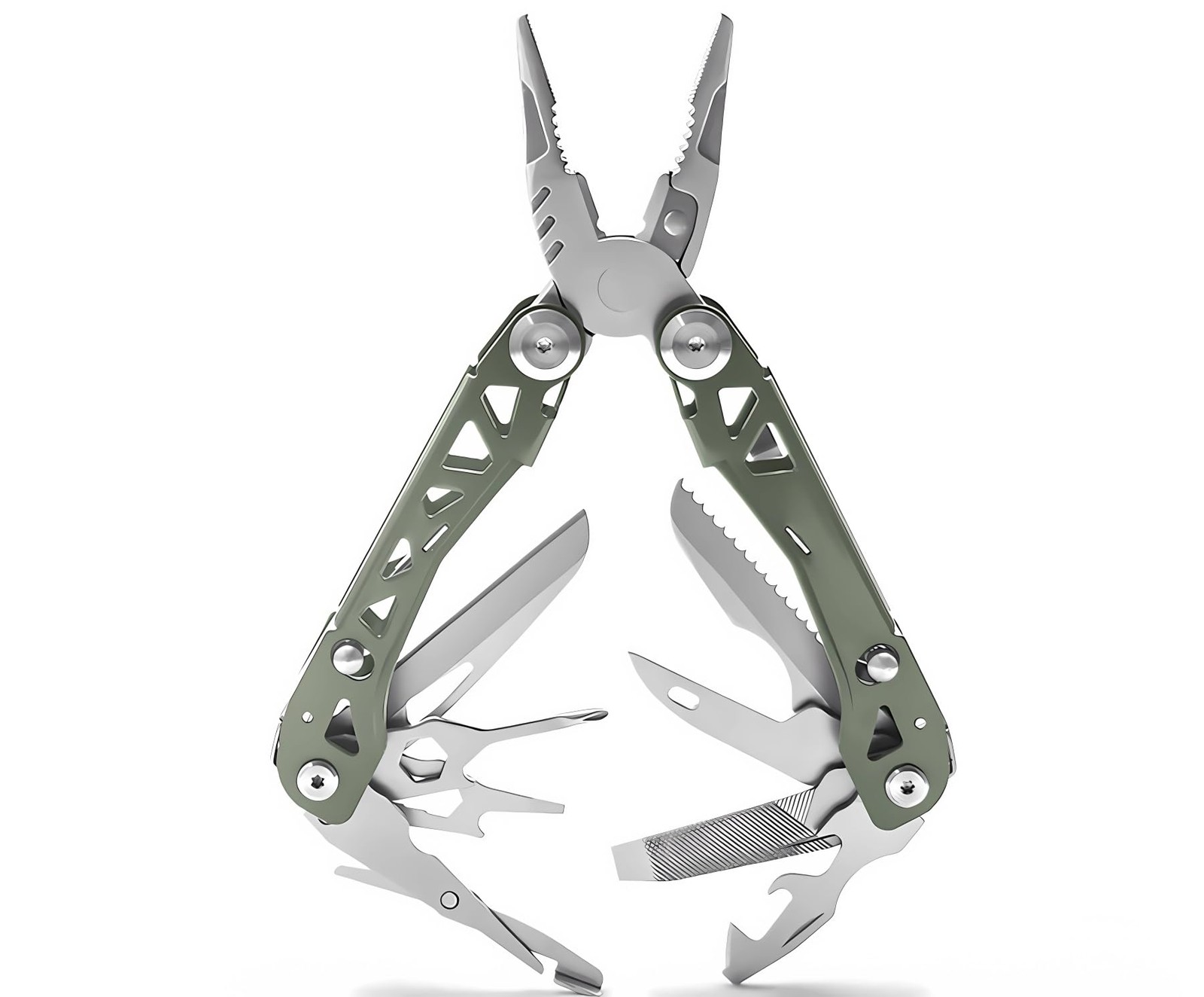 19-in-1 Mutitool, Stainless Steel Multi-functional Pliers with Screwdrivers, …