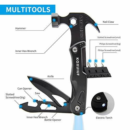 Multitool Camping Accessories, New 13-in-1 Hammer Multitool With Emergency