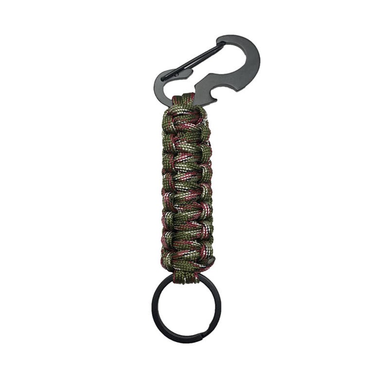 2PC Buckle Parachute Cord Woven Multifunctional Key Chain Bottle Opener Outdoor