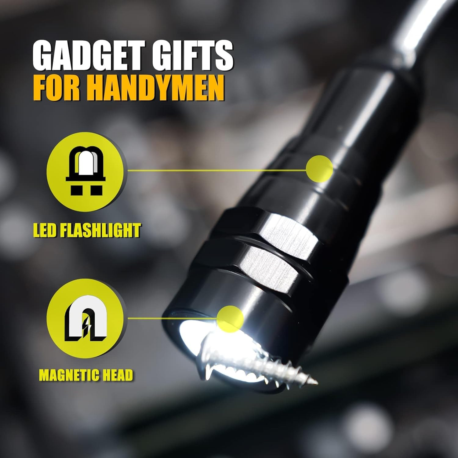 Magnetic Pickup Tool, Gifts for Men, Telescoping Magnet Flashlight, Mens Gifts,