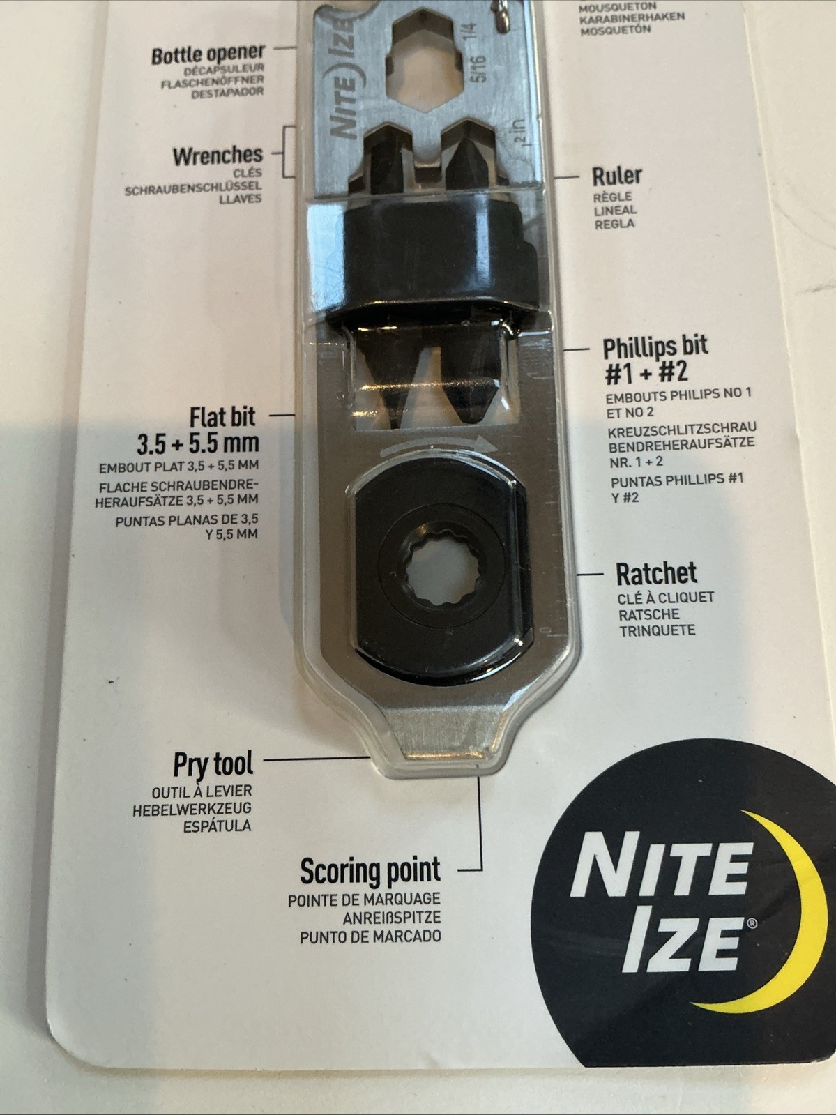Nite Ize DoohicKey Ratchet Key Tool Multi-Tool, Stainless Steel, Carabiner, Rat…