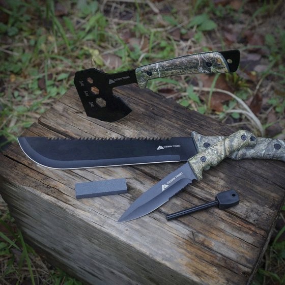Ozark Trail 12 Piece Camping Tool Set with Flashlight and Machete