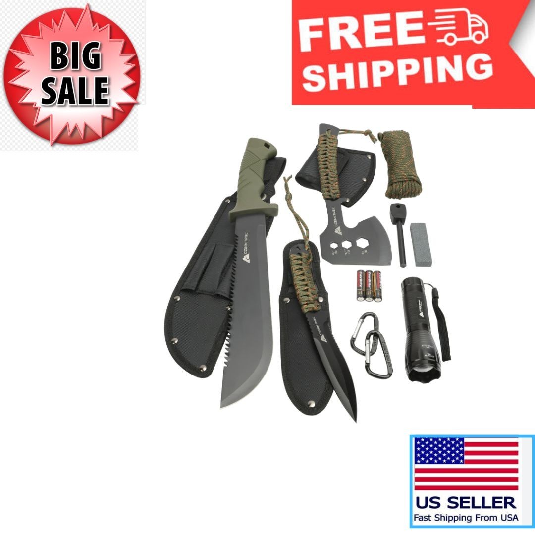 Ozark Trail 12 Pack Camping Tool Set with Flashlight, Machete, Knife New