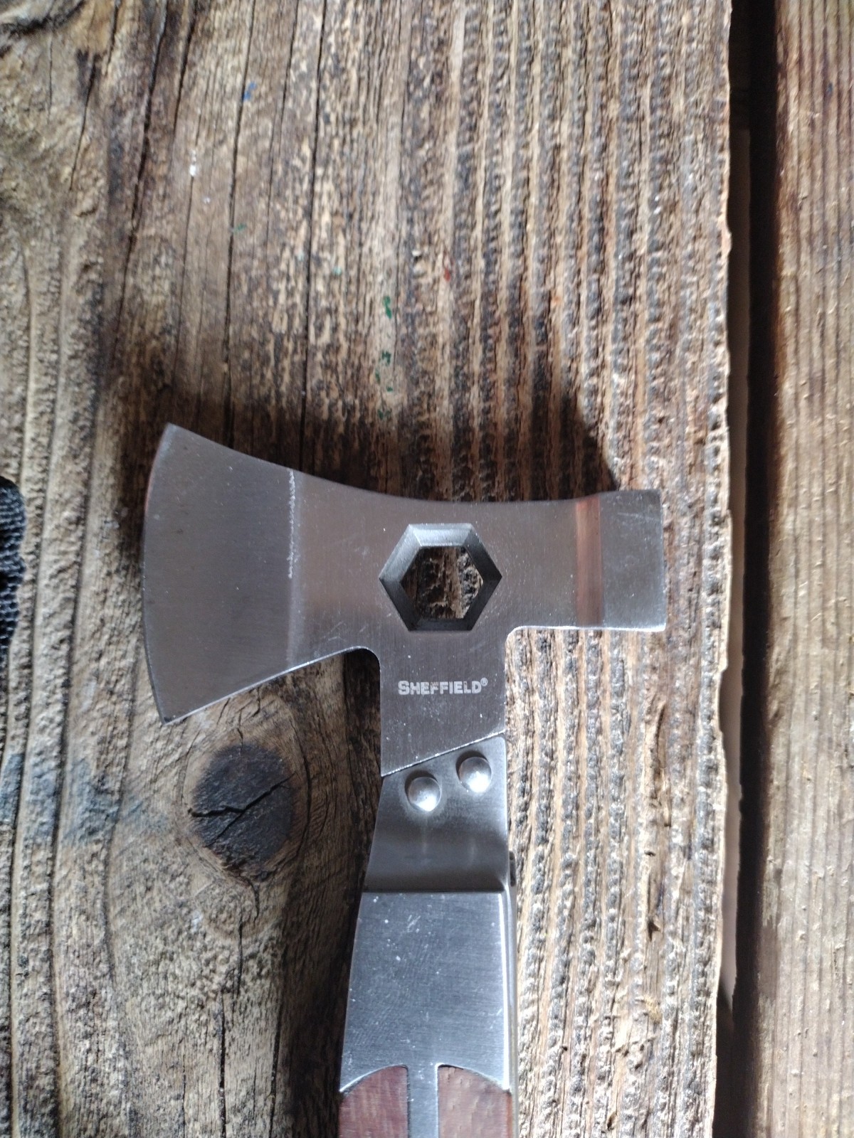 Sheffield Multi Tool Hatchet Axe Folding Knife Saw Blade Stainless with Sheath