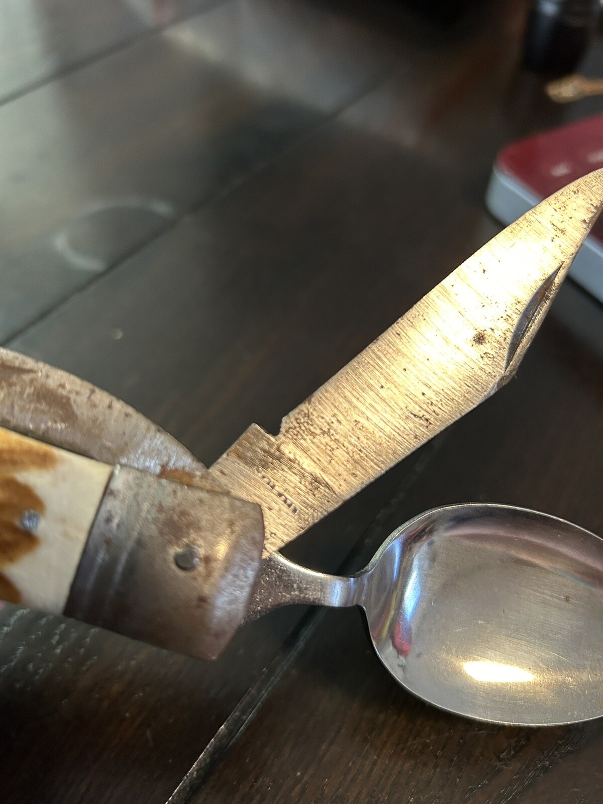 Vintage Pocket Knife 11 Multi Tool Hobo-Camping With Bone Handle