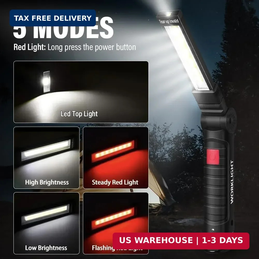 Tool Fathers Day Dad Gifts for Men Him Husband, LED Rechargeable Work Light for