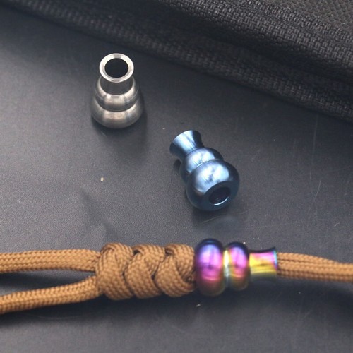 EDC Ornaments TC4 Titanium Outdoor Key Parachute Cord DIY Tool Lanyard Bead Toy