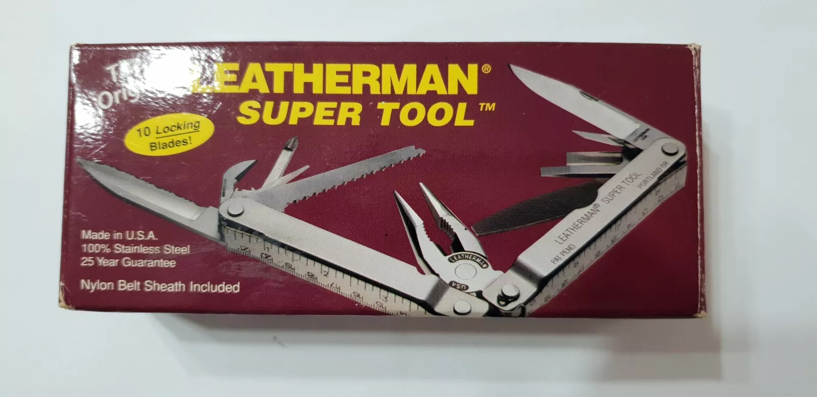 🔥🔥 Leatherman BO Black Super Tool Stainless 1996 Gen 1 New in Box Retired Rare