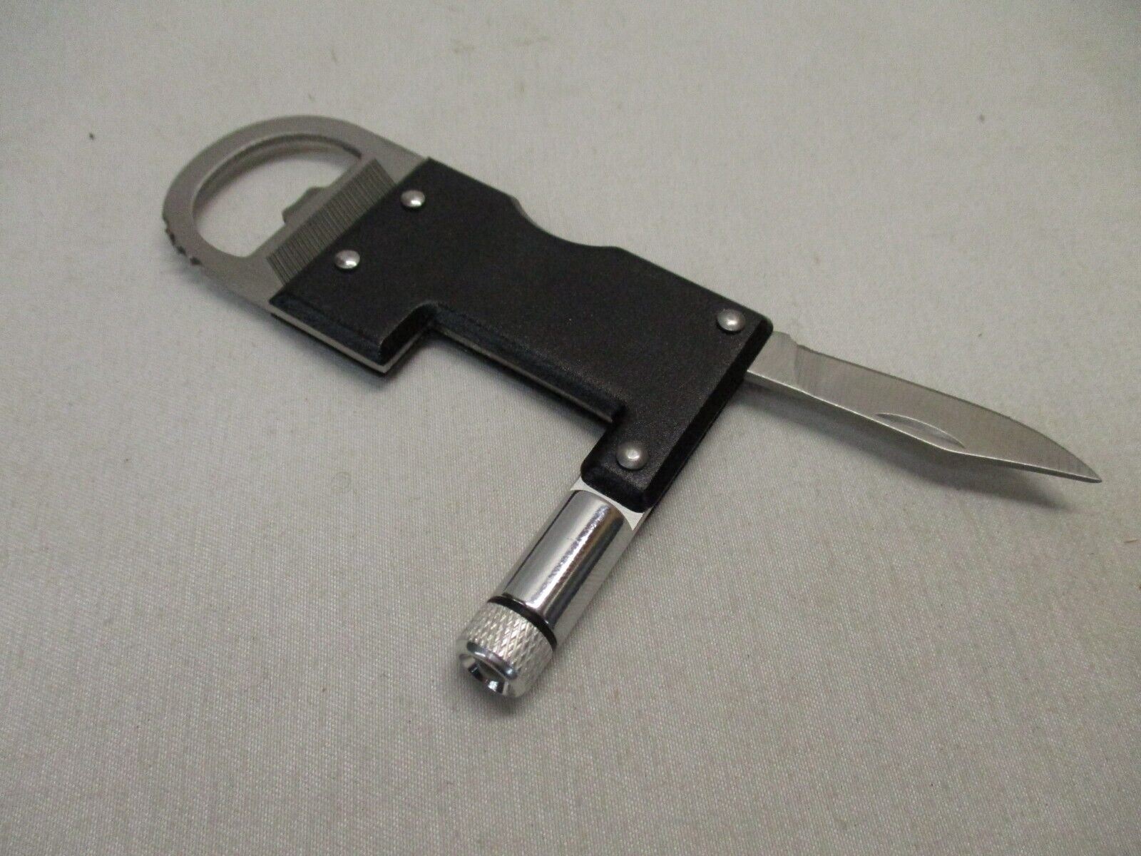 MULTI-FUNCTION BOTTLE OPENER EDC TOOL KNIFE FLASHLIGHT CUTTER SURVIVAL CARRY