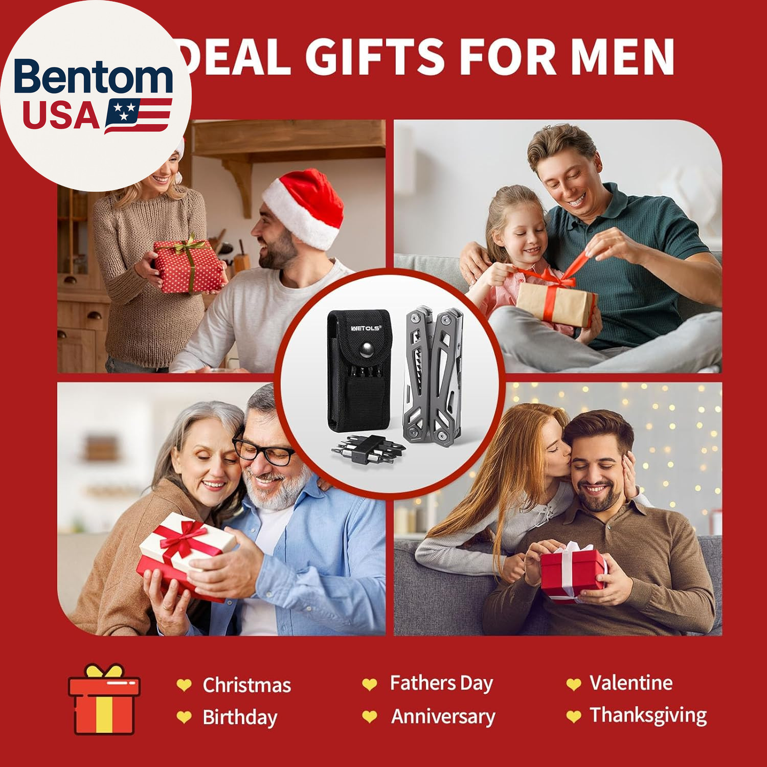 Father‘S Day Gifts for Men Dad Him, 21-In-1 Multitools with Pocket Knife, Stain
