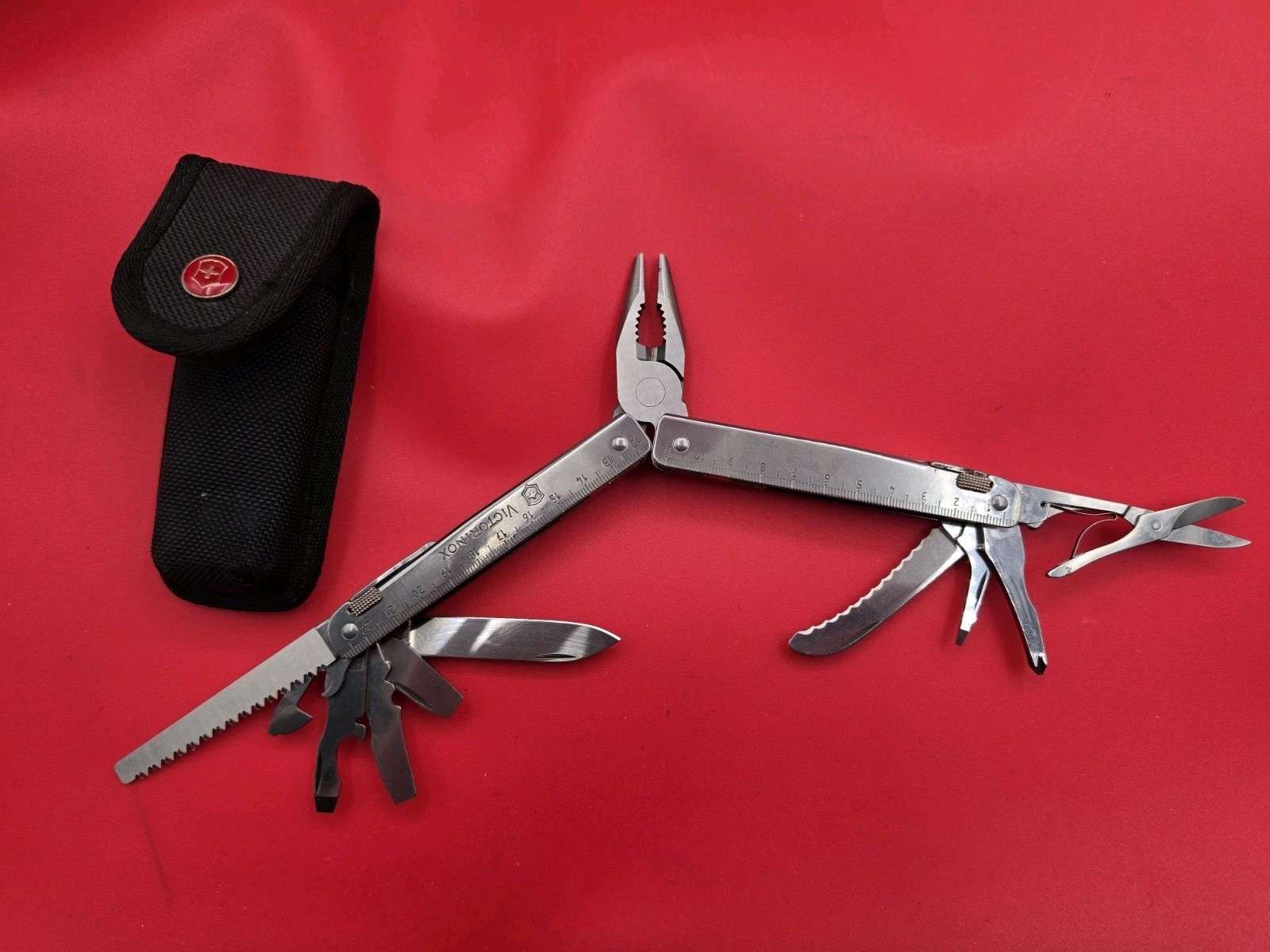 Vintage Victorinox Swiss tool Swiss Army Knife Multi Tool! WITH SHEATH!