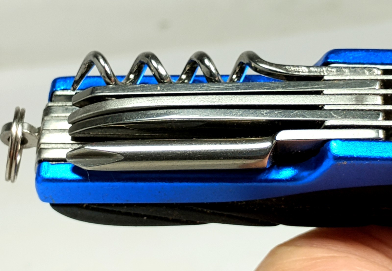 Blue Stainless Steel Multi-Tool Knife, Scissors, Corkscrew, Opener, Screwdriver