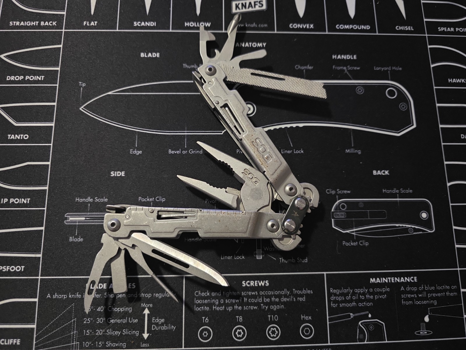 SOG PowerAccess 12-in-1 Stainless Steel Multi-Tool Pliers Knife Pocket Clip
