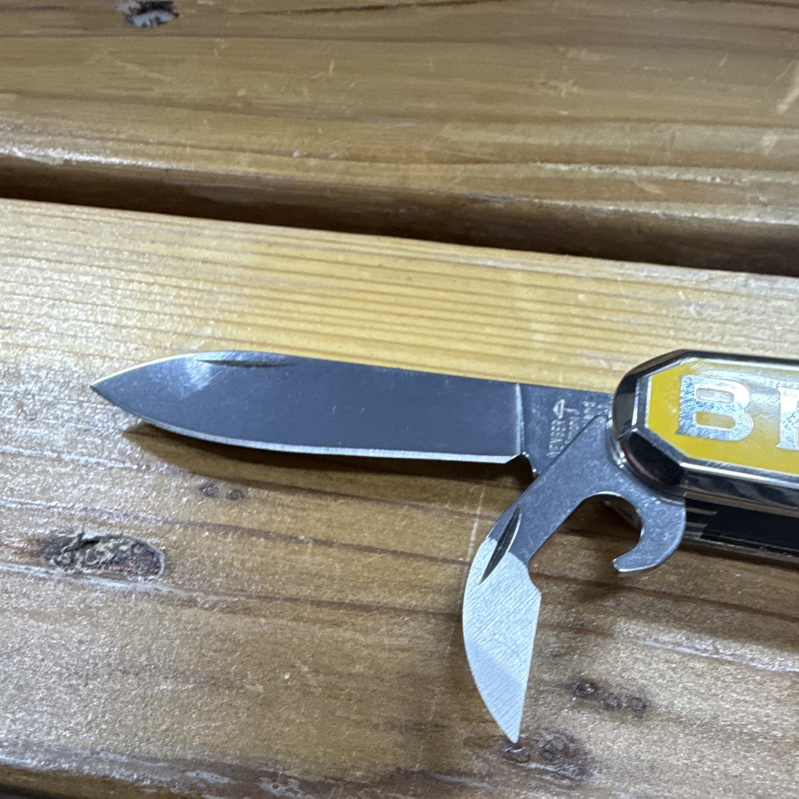 Wenger Breitling Multi-Tool 7-Tool Keyring Yellow/Silver 2.5in SS Blade