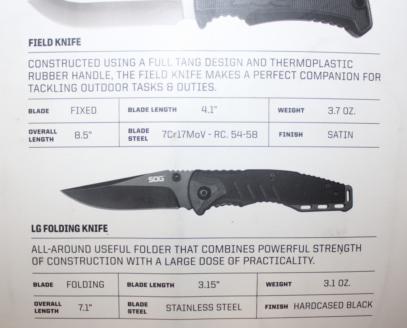 SOG Multi Tool 2 Knife Set With Sharpening Stone Made in The USA AO4077785