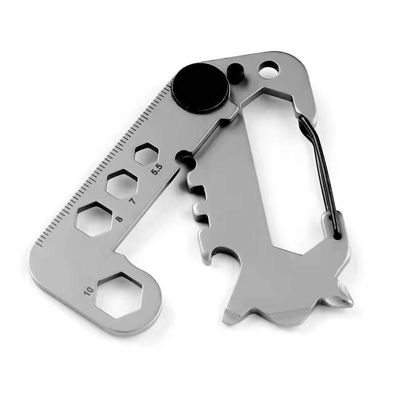 9 in 1 Multifunction Tool Outdoor EDC Camping Hiking Bicycle Carabiner Key Chain
