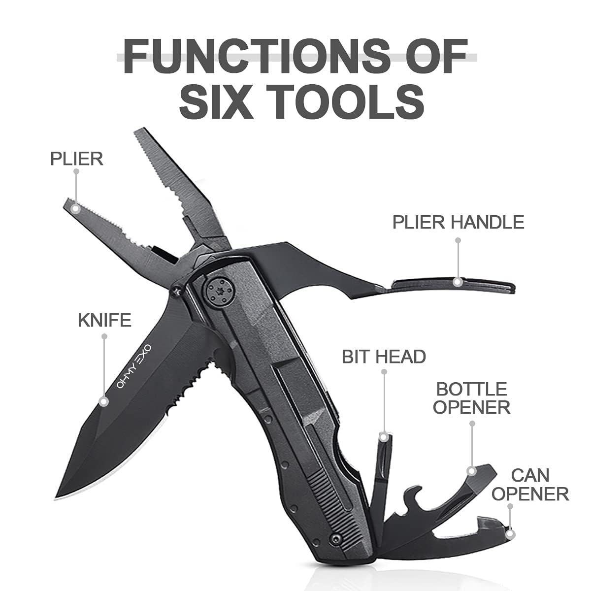 Stainless Steel Multi Tool Pocket Folding Knife Portable Utility Multitool W/pli