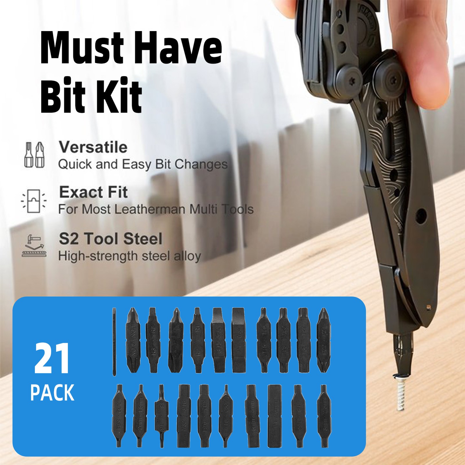 21pcs Tool Bit Set Attachment Compatible Charge Wave