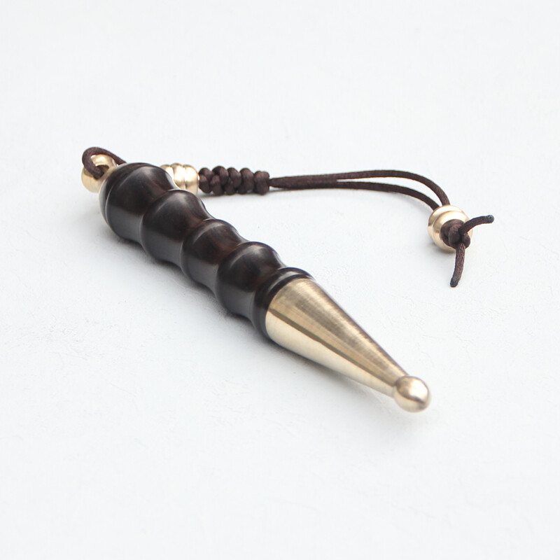 1 PC Brass+Ebony Tactical Cool Stick 155*23MM Outdoor Stick Tool w/Bead EDC