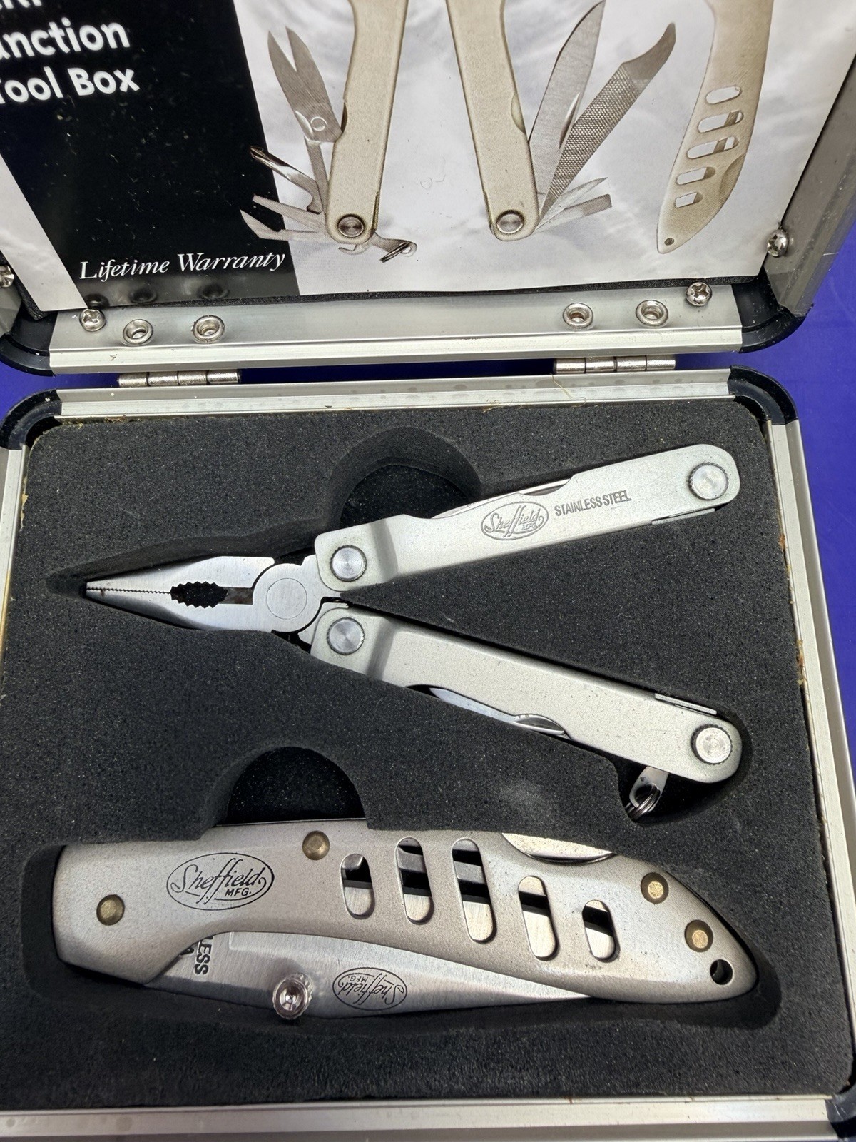 Vintage Sheffield 2 Piece Multi Function Tool Box NOS 319-070