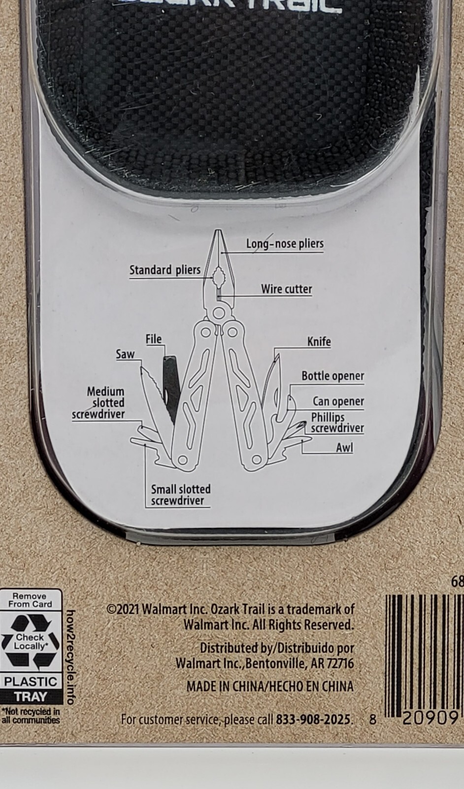 Ozark Trail 12-In-1 Multi Tool w/Sheath Hiking Outdoors Pocket Knife – Camo