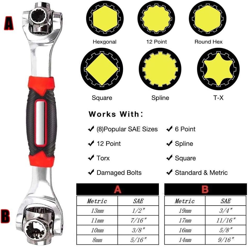 Universal Wrench 52 in 1 Socket Tool Multifunctional 360° Rotating Head