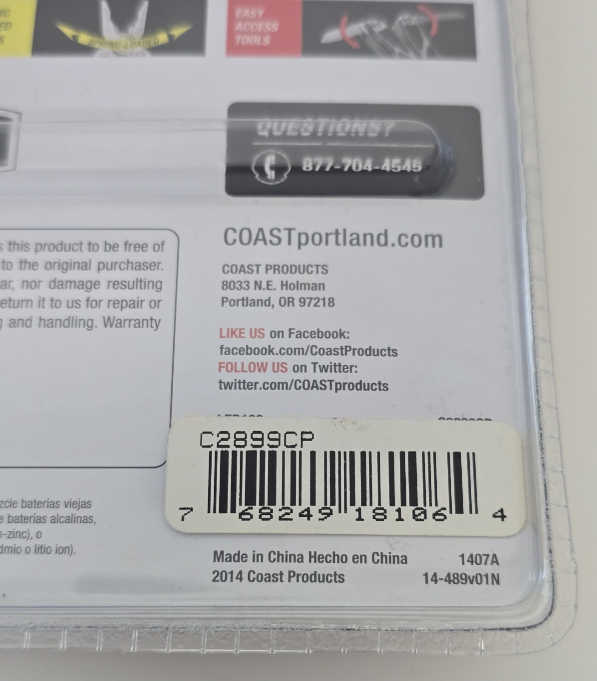 Coast LED130 Micro Pliers With 14 Tools & Built-In LED Light