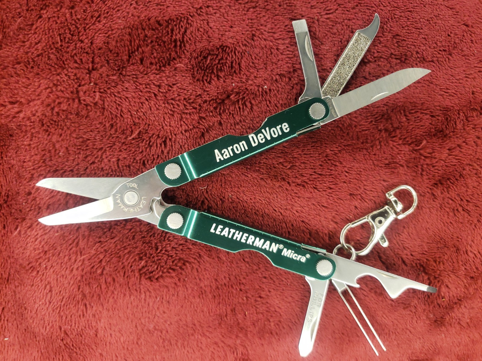 Leatherman Micra Green Multitool Aaron DeVore print