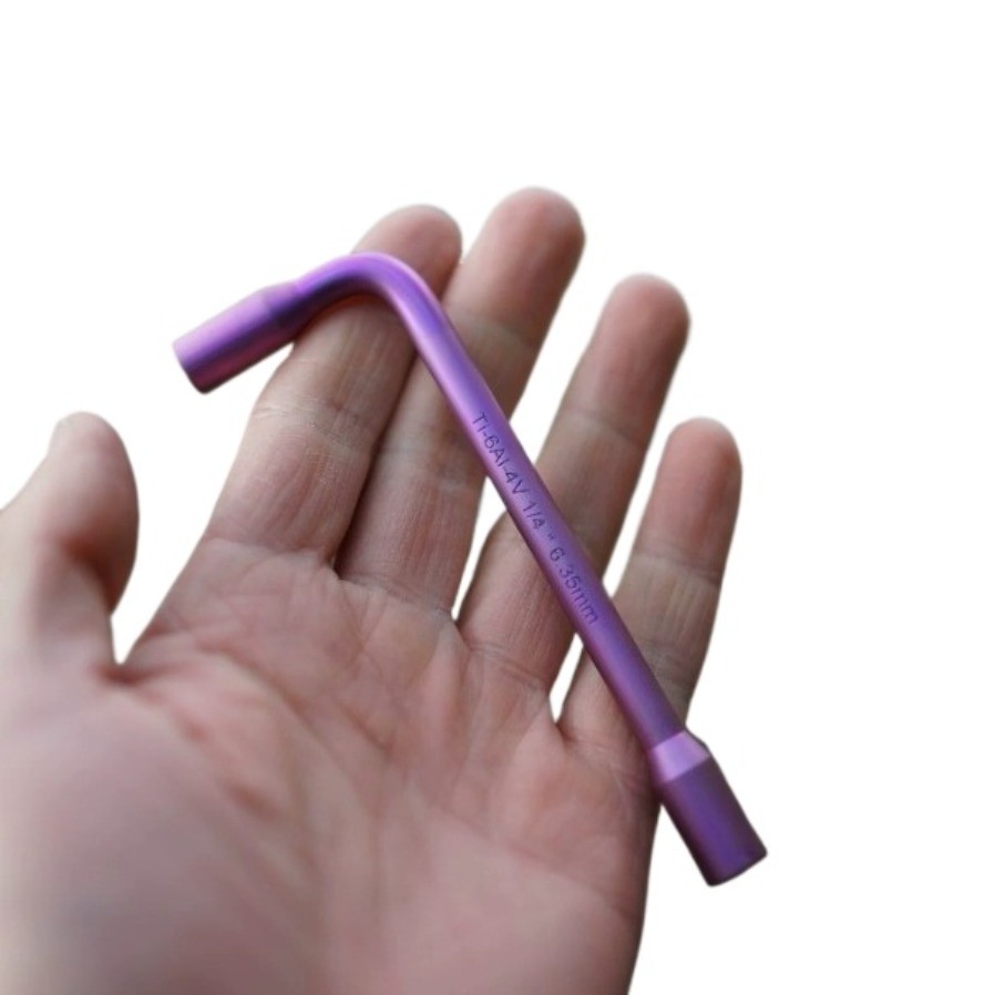 TC4 Titanium Alloy Magenta L Wrench EDC Daily Carry Multi Function Repair Tool