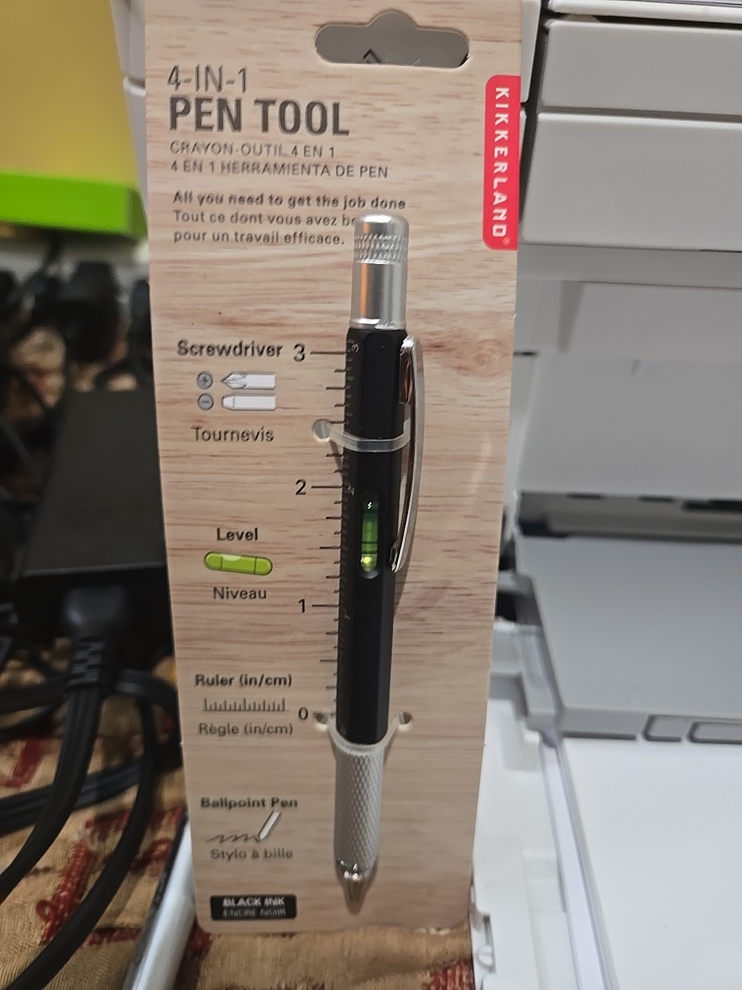 4 in 1 pen tool By Kikkerland Screwdriver , Ruler Ballpoint Pen And Leveler