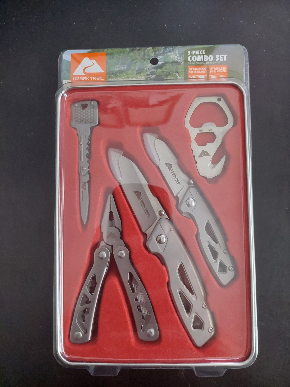 Ozark Trail 5pcs Combo Set Stainless Steel Folding Knives Multi-tool Key Knife!