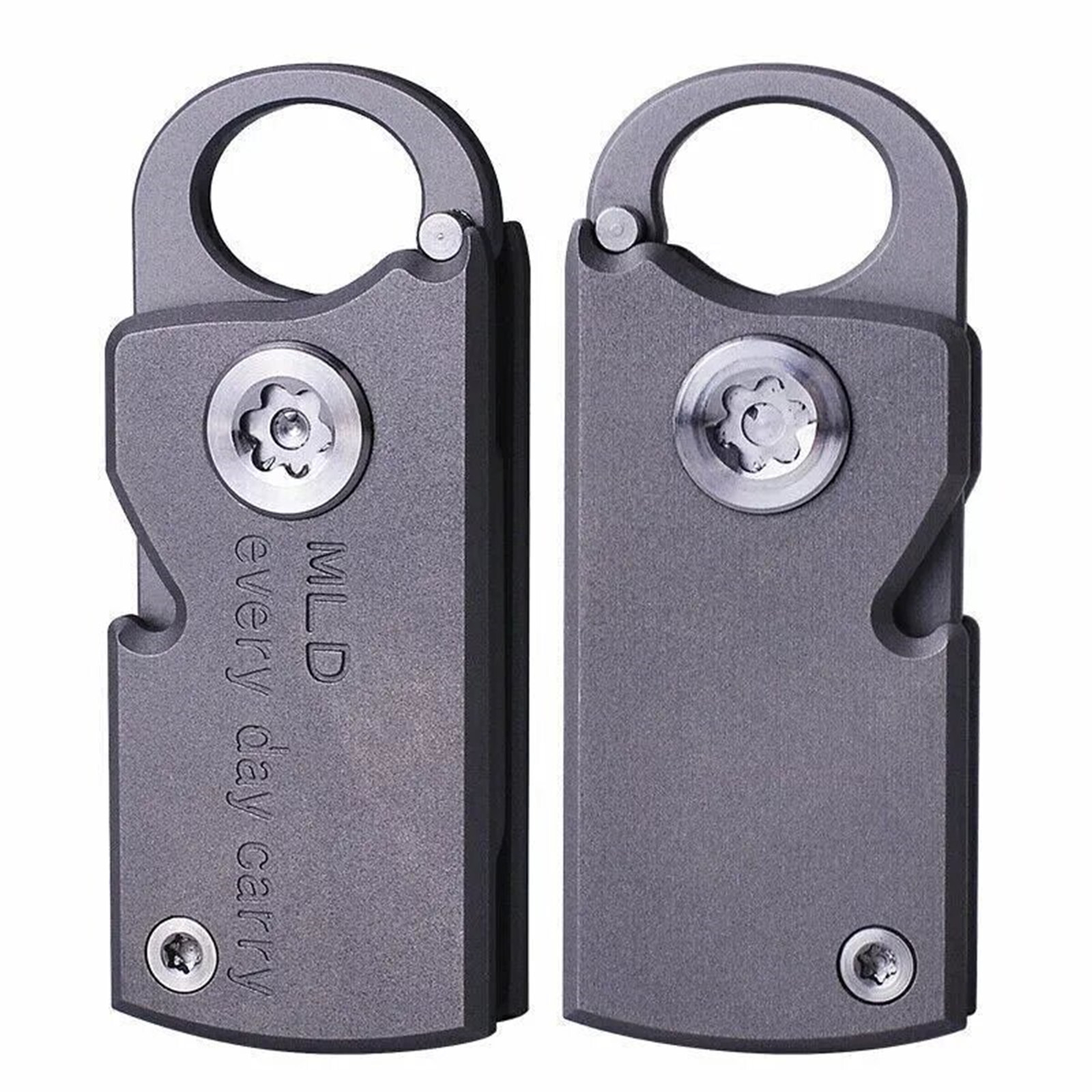 D2 Blade Titanium Knife Hook Mini Pocket EDC Tool Survival Folding Belt Keychain