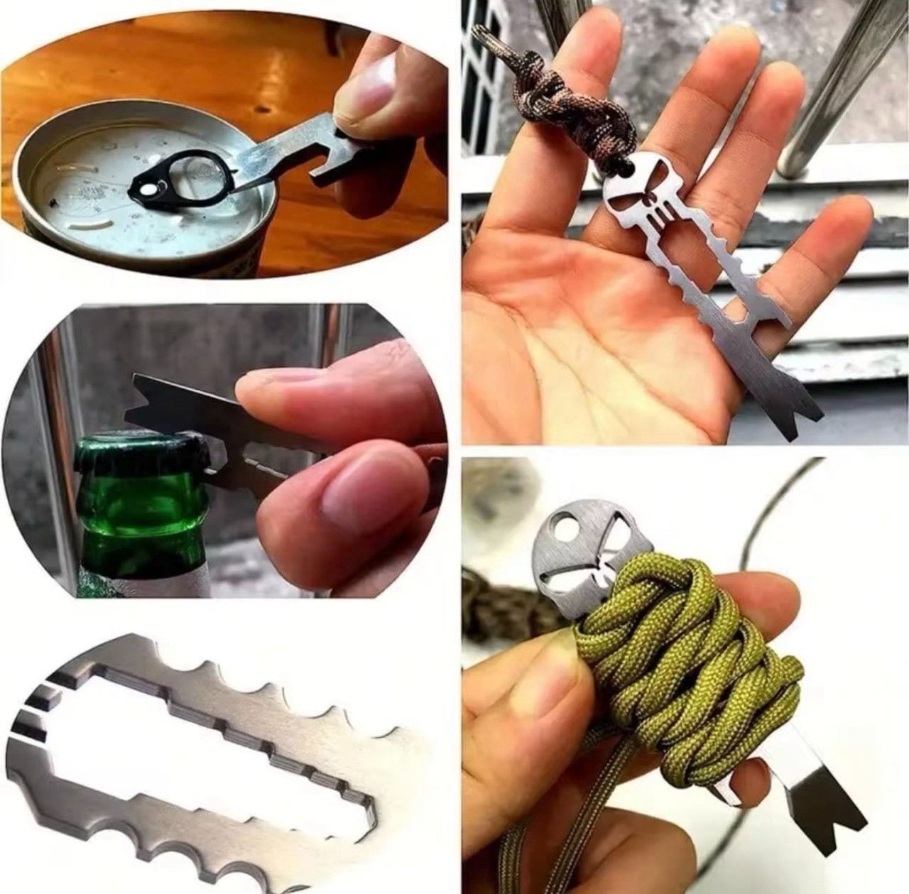 EDC-PUNISHER 6-In-1 COMPACT KEYCHAIN MULTI-TOOL