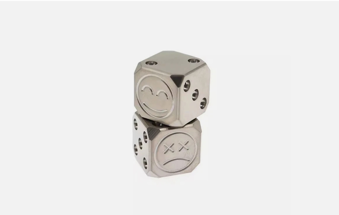 1 Pair Solid TC4 Titanium Alloy Creative Dice EDC Toy KTV Entertainment Supplies