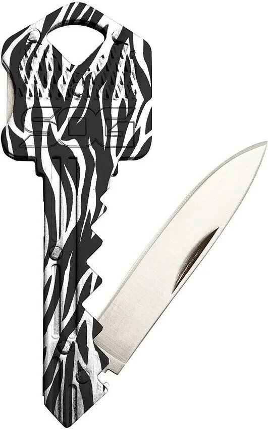 SOG Zebra Key Shaped Folding Lock Blade Knife Pocket or Keychain Stainless Steel