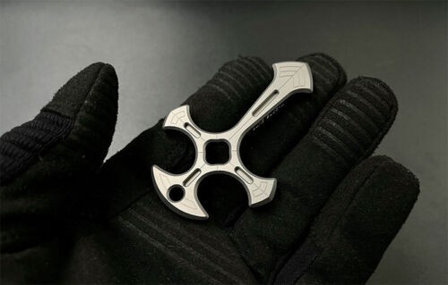 TC21 Titanium Alloy CNC Cross Necklace Pendant Bead Keychain Outdoor EDC Tools